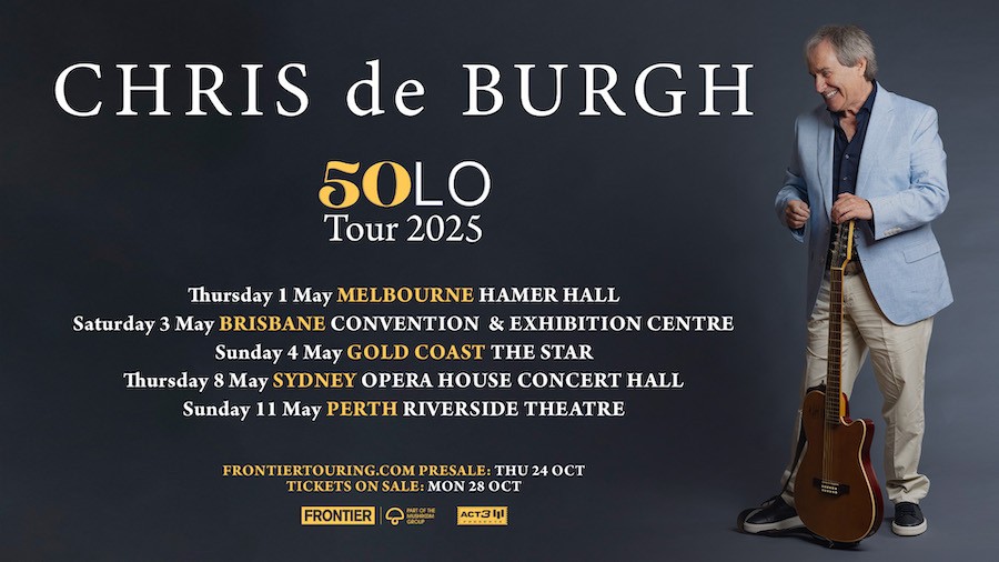 CHRIS DE BURGH returns to Australia this coming May with '50LO Tour
